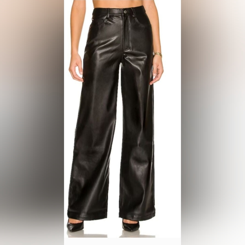 WeWoreWhat Black Leather Look Pants